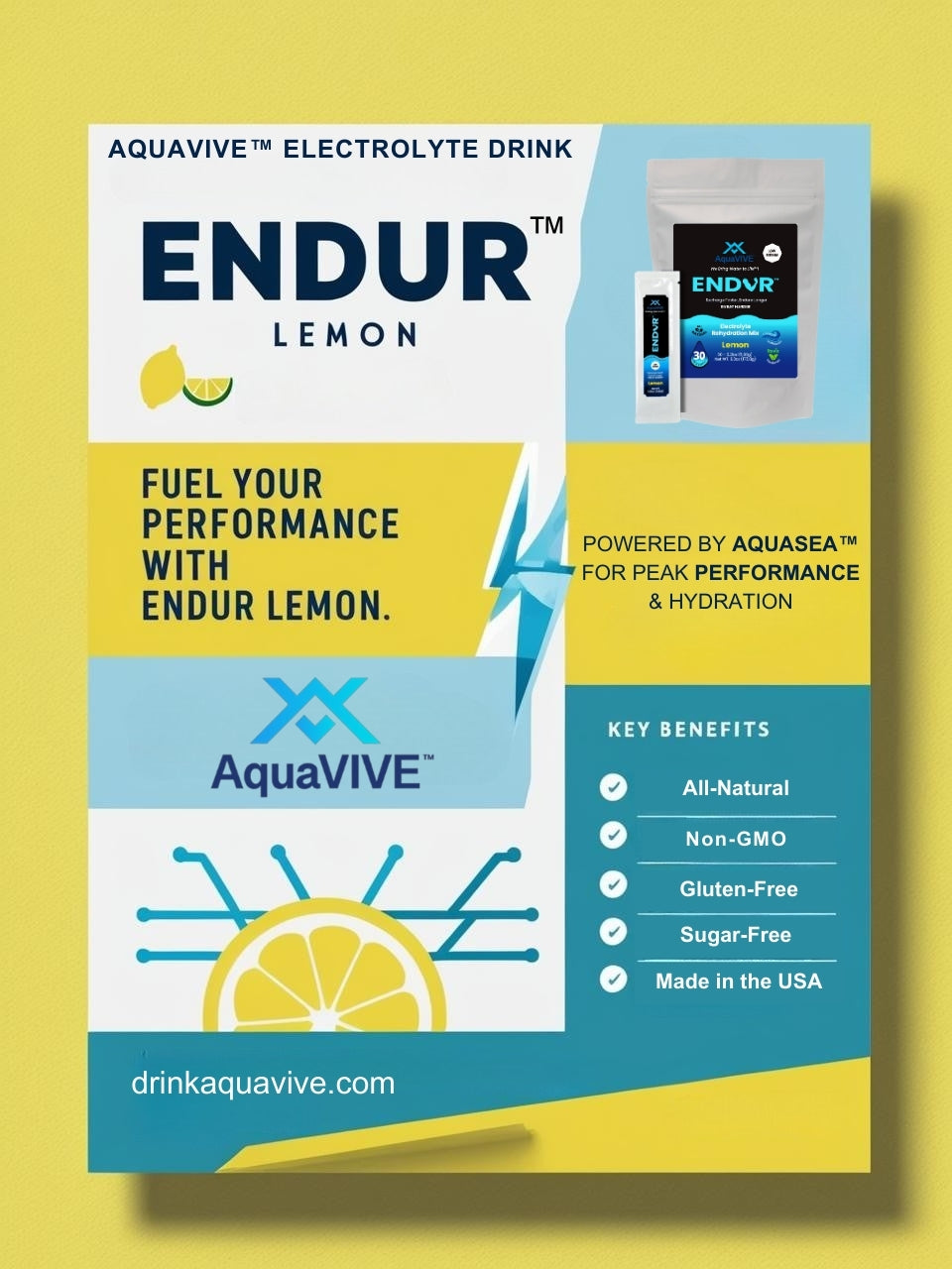 ENDUR™ Rehydration Mix Lemon Packets