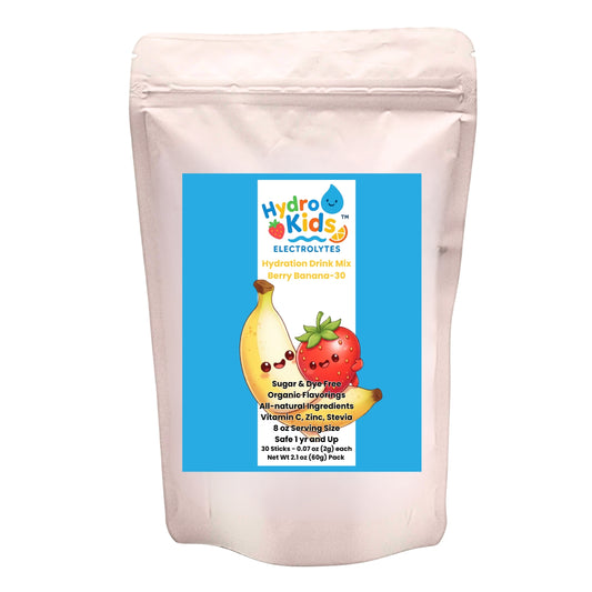 HydroKids™ Healthy Berry Banana 30 Serving Sticks (No Sugar Added, No Dyes, No Artificial Ingredients)