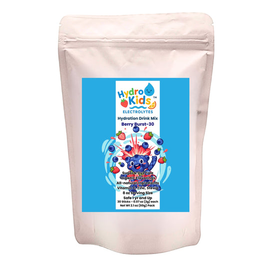 HydroKids™ Healthy Hydration Berry Burst 30 Serving Sticks (No Sugar Added, No Dyes, No Artificial Ingredients)