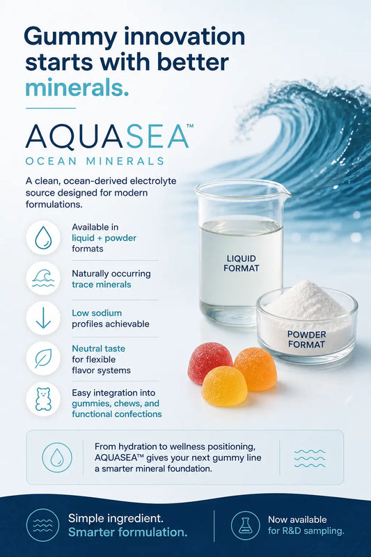 Gummy Innovation starts with better Minerals. Try AQUASEA™ Ocean Minerals.