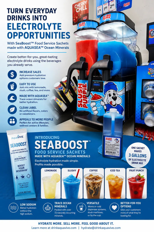 SeaBoost™ Food Service Electrolyte Ocean Mineral Sachets