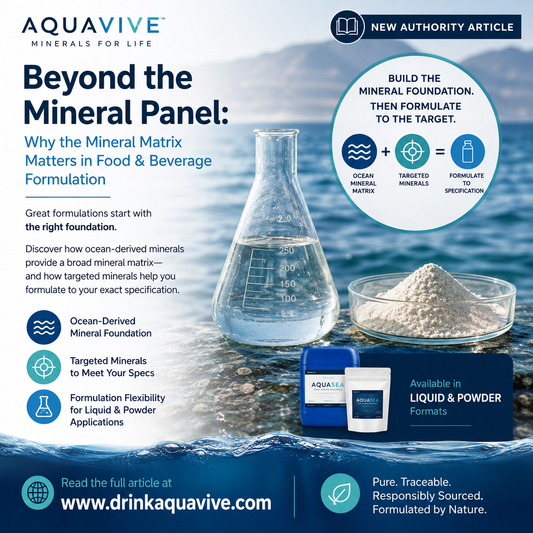 Beyond the Mineral Panel: Why the Mineral Matrix Matters in Food; Beverage Formulation