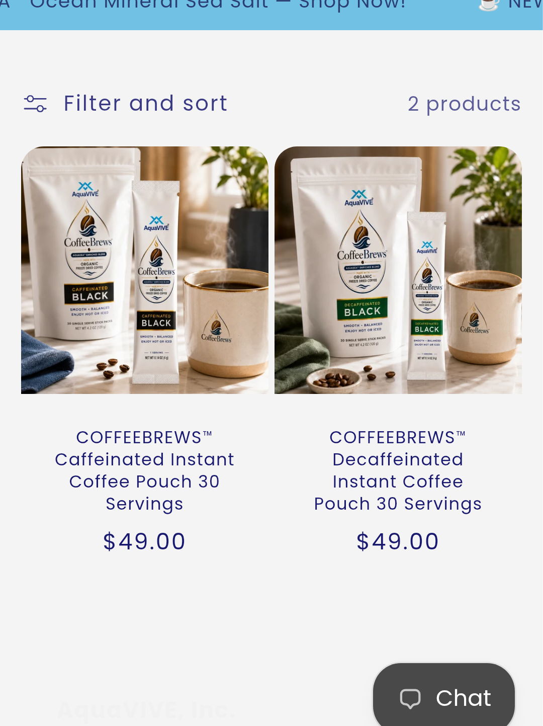 Meet CoffeeBrews™ — World's First Coffee from AquaVIVE
