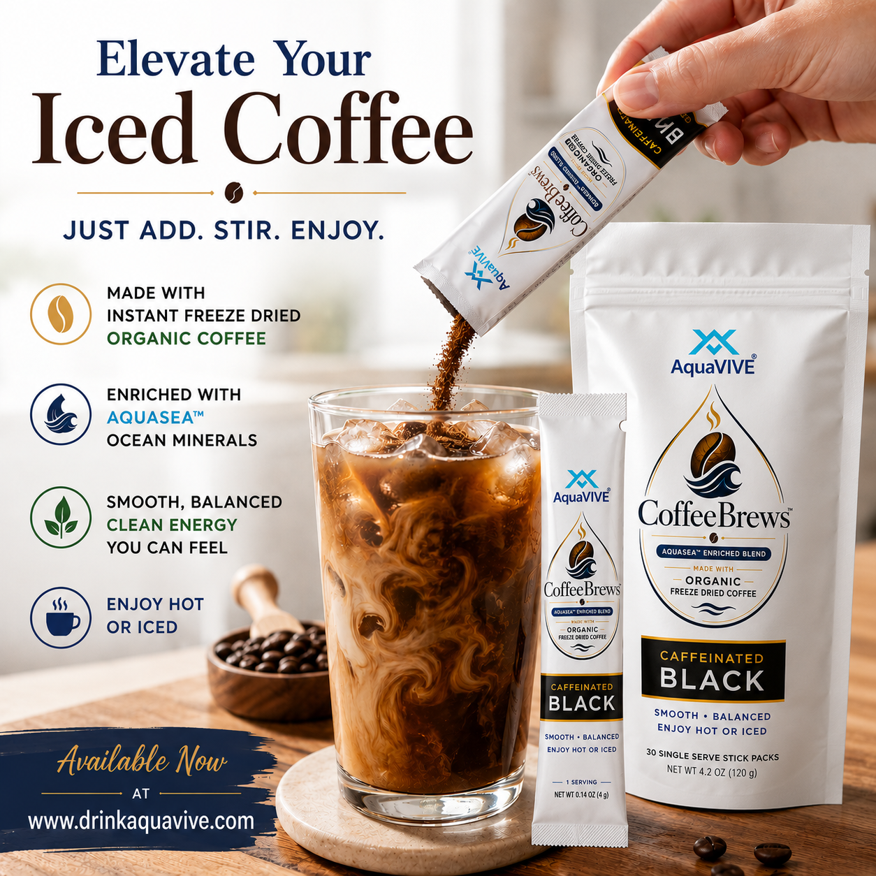 COFFEEBREWS™ Caffeinated Instant Coffee Pouch 30 Servings