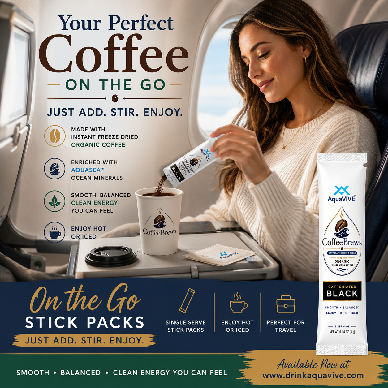 COFFEEBREWS™ Caffeinated Instant Coffee Pouch 30 Servings