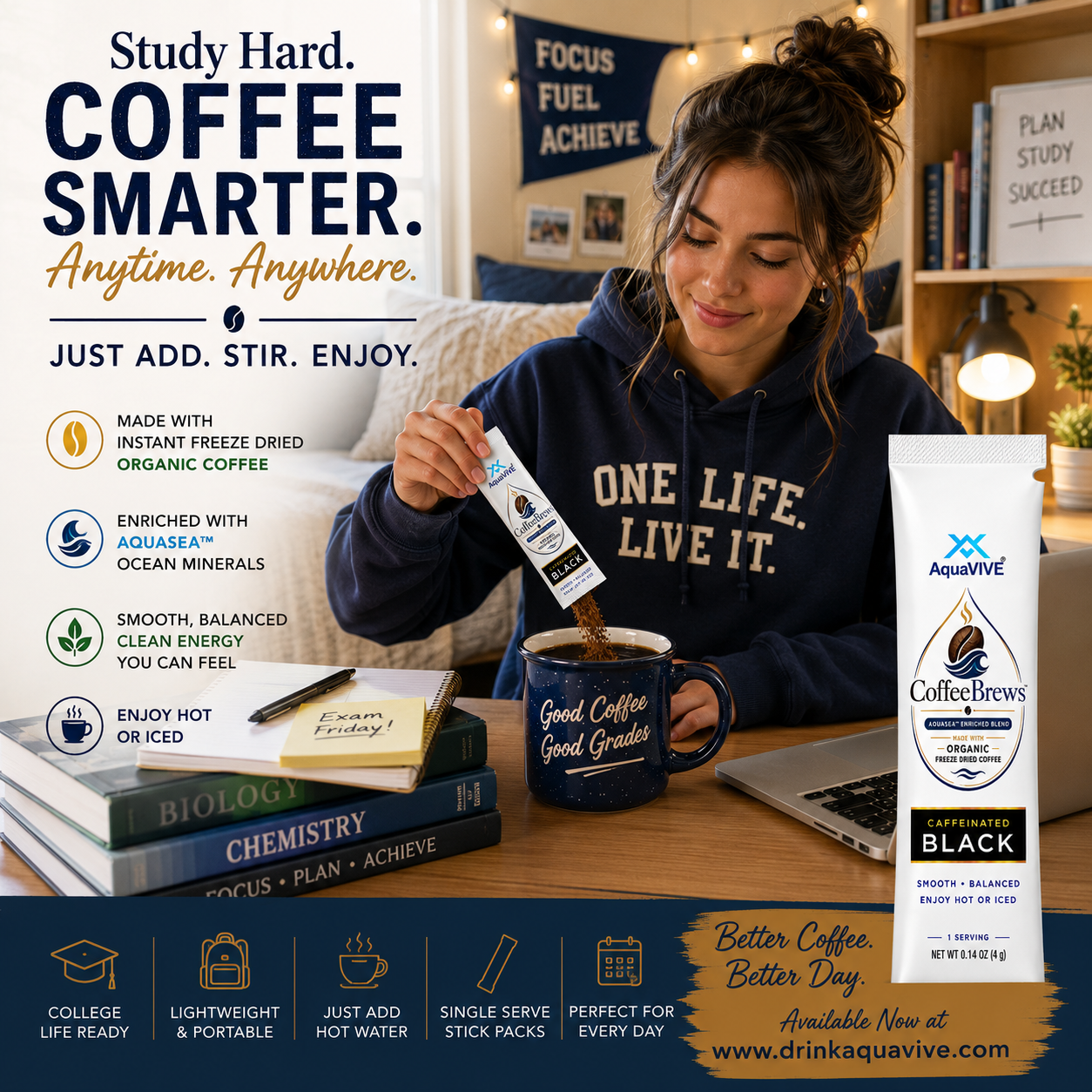 COFFEEBREWS™ Caffeinated Instant Coffee Pouch 30 Servings