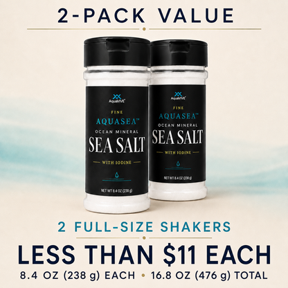 AquaVIVE AQUASEA™ sea salt two-pack value with two full-size 8.4 oz shakers