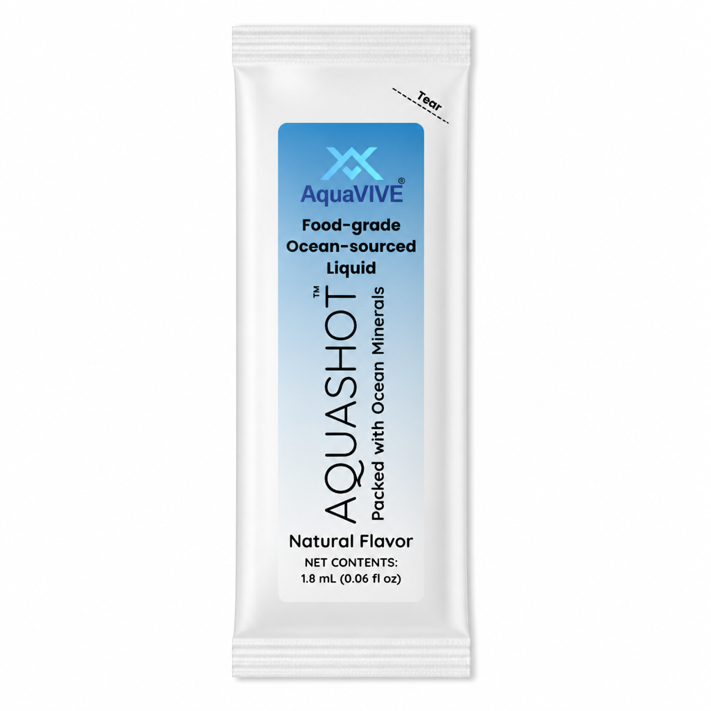 AQUASHOTS™ Ocean-Sourced Liquid Drink Add-In Sachets | Unflavored Beverage Mixer for Water, Coffee, Tea, Smoothies | Zero Calories, No Sugar | Hot or Cold Drinks | 30 Sachets