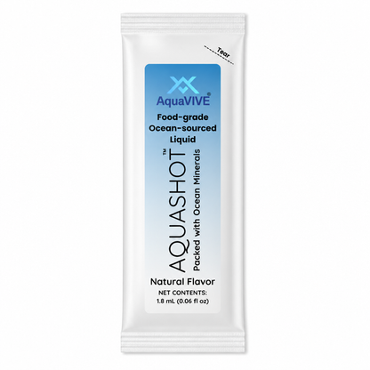 AQUASHOTS™ Ocean-Sourced Liquid Drink Add-In Sachets | Unflavored Beverage Mixer for Water, Coffee, Tea, Smoothies | Zero Calories, No Sugar | Hot or Cold Drinks | 30 Sachets