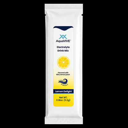 Electrolyte Drink Mix Powder Sachets flavored with Organic Lemon