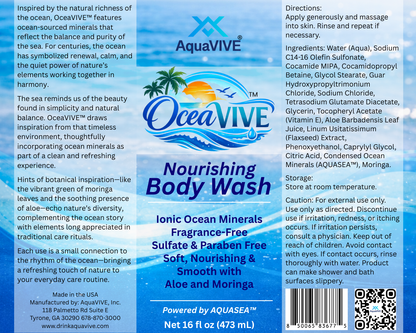 OceaVIVE™ Nourishing Body Wash with Ocean Minerals, Aloe, Moringa & Fragrance-Free 16 Fl oz
