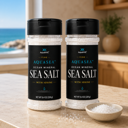 AquaVIVE Fine AQUASEA™ Ocean Mineral Sea Salt with Iodine — 2 Pack