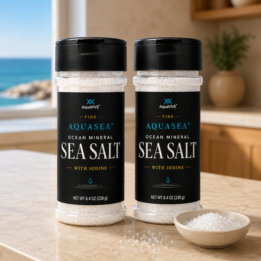 AquaVIVE Fine AQUASEA™ Ocean Mineral Sea Salt with Iodine — 2 Pack