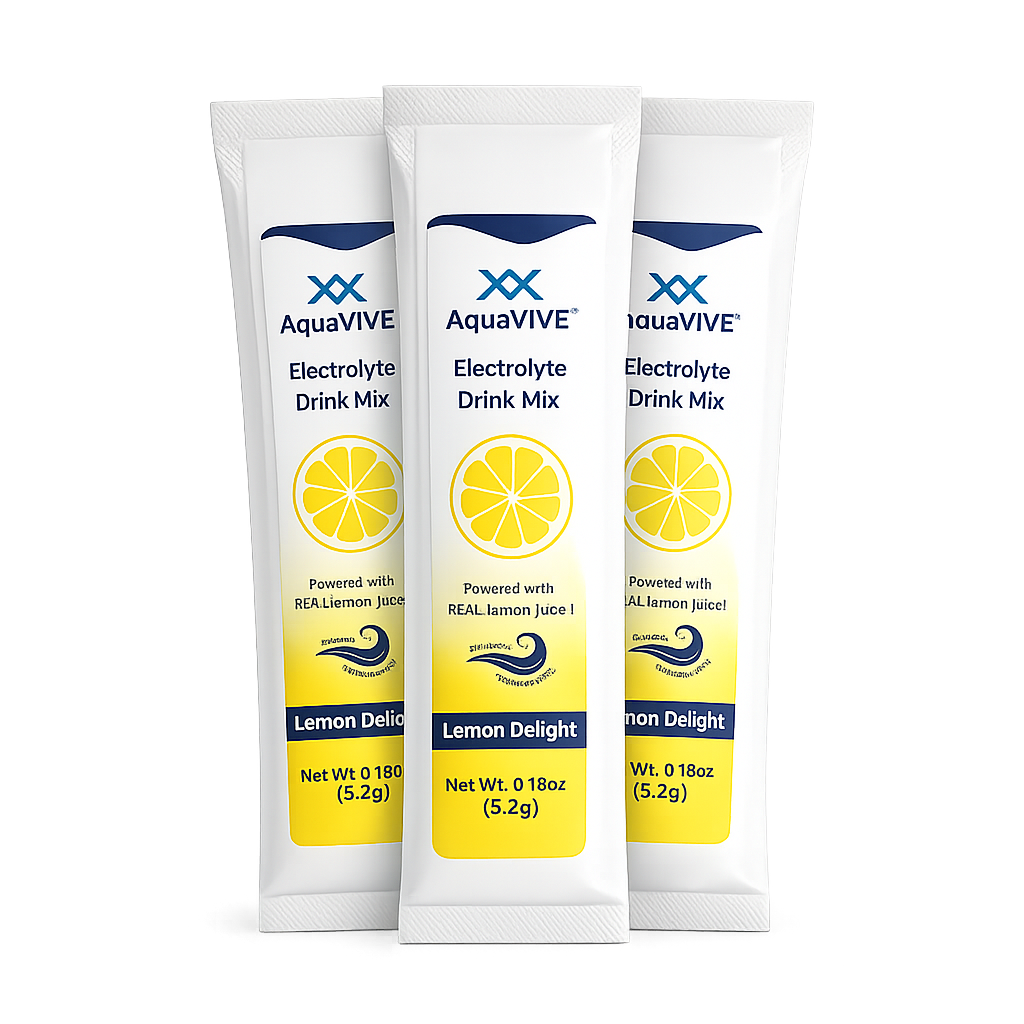 Electrolyte Drink Mix Powder Sachets flavored with Organic Lemon