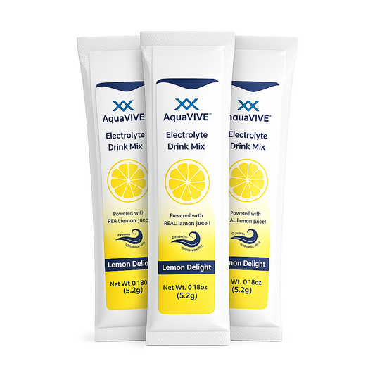 Electrolyte Drink Mix Powder Sachets flavored with Organic Lemon