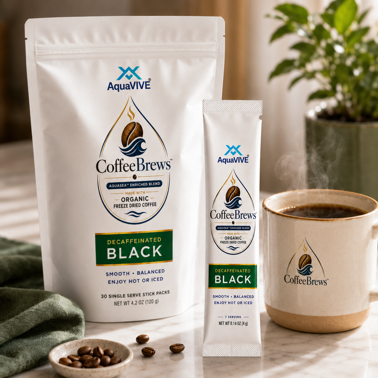 COFFEEBREWS™ Decaffeinated Instant Coffee Pouch 30 Servings
