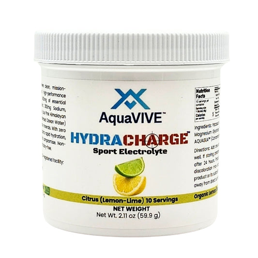 AquaVIVE's HYDRACHARGE™ SPORT CITRUS (Organic Lemon and Lime) Electrolyte Drink Mix 10 SERVINGS