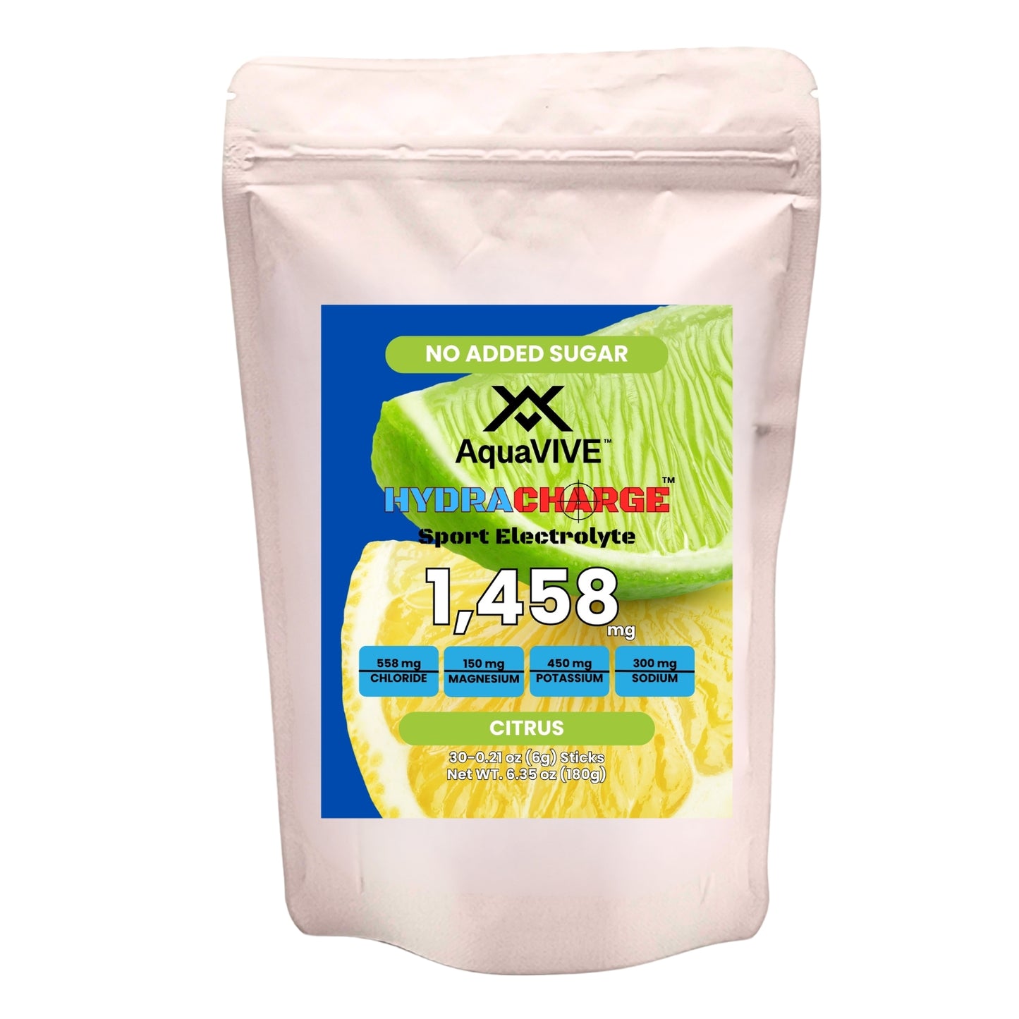 HYDRACHARGE™ SPORT CITRUS (LEMON/LIME) HYDRATION ON THE GO SACHETS 30 SERVINGS