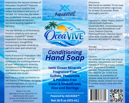 OceaVIVE™ Conditioning Hand Soap with Ocean Minerals, Aloe, Moringa & Fragrance-Free 8 Fl oz