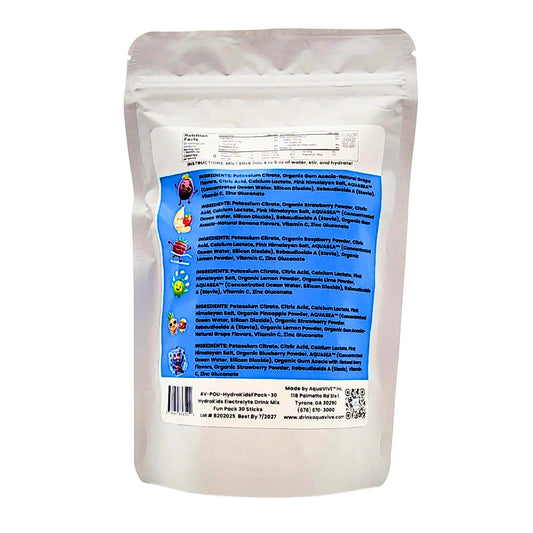 HydroKids™ Healthy Hydration Fun Pack 30 Serving Sticks (6 Flavors) No Sugar Added, No Dyes, No Artificial Ingredients