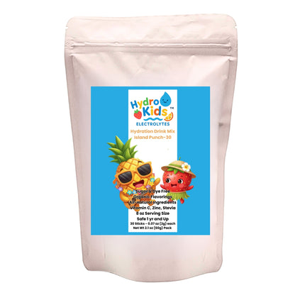 HydroKids™ Healthy Island Punch 30 Serving Sticks (No Sugar Added, No Dyes, No Artificial Ingredients)