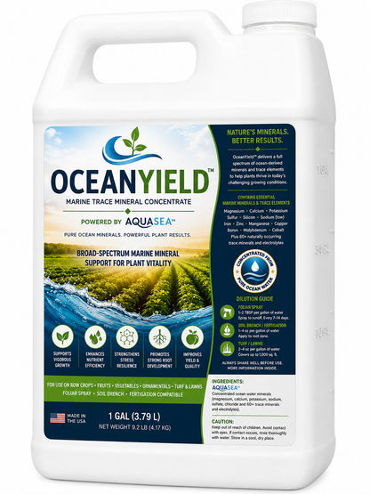 OceanYield™ Ocean-Based Liquid Solution | For Broad-Scale Growing & Gardens | Indoor & Outdoor Plant Care | 1 Gallon