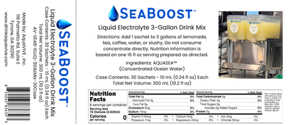 SeaBoost™ Liquid Electrolyte Drink Mix Concentrate-3 Gallon Mix (30 Sachets)
