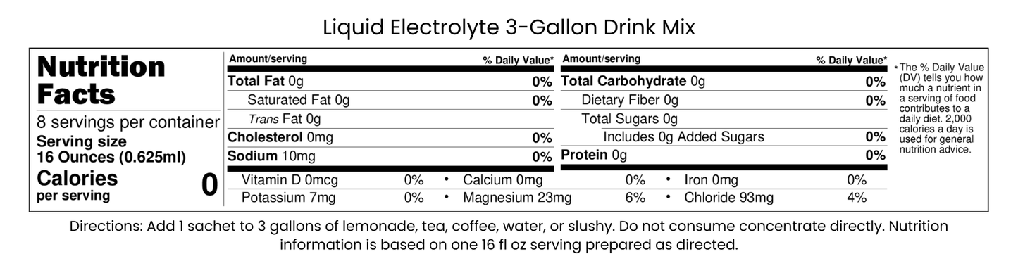 SeaBoost™ Liquid Electrolyte Drink Mix Concentrate-3 Gallon Mix (30 Sachets)